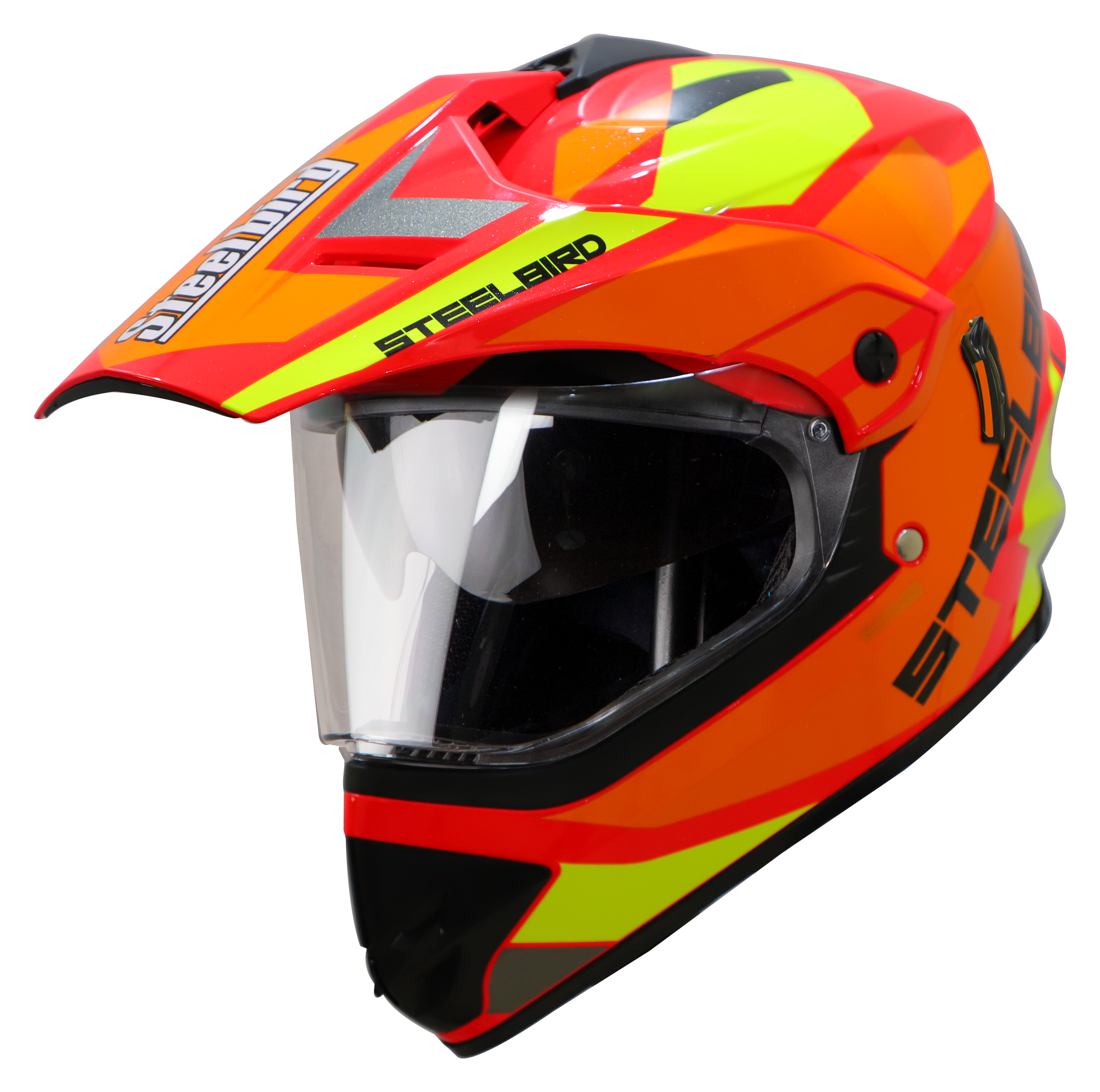 SB-42 Bang Silt Glossy Fluo Red With Orange (Clear With Sun Shield)